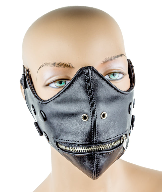 MK113 LEATHER ZIPPER MASK