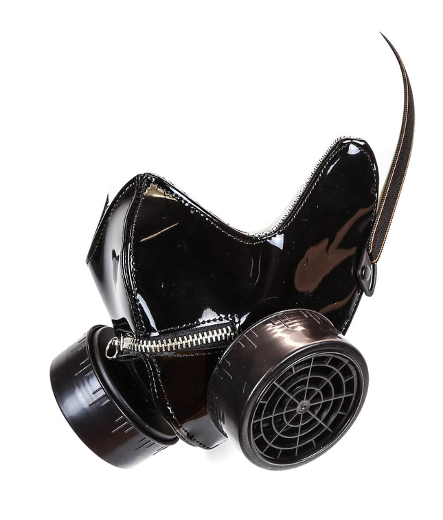MK130 PATENT LEATHER ZIPPER FILTER MASK