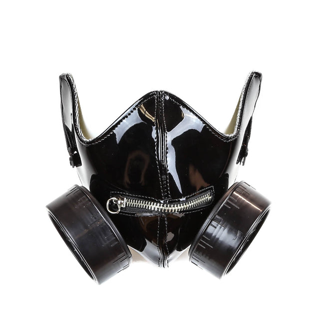 MK130 PATENT LEATHER ZIPPER FILTER MASK
