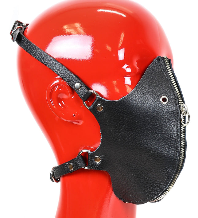 MK140 LEATHER ZIPPER MASK
