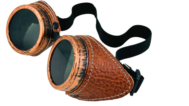 G505TAN-TAN SADDLE GENUINE LEATHER GOGGLES