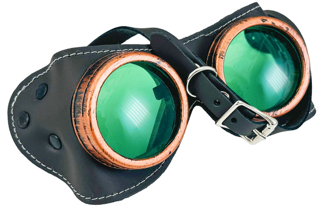 G506LAT   LATIGO BROWN  HORSE GENUINE LEATHER WELDING STEAMPUNK GOGGLES
