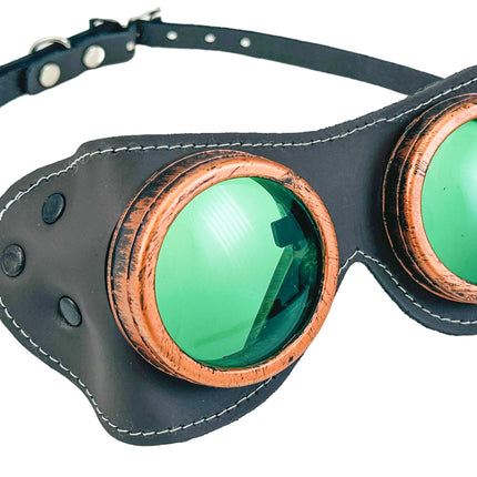 G506LAT   LATIGO BROWN  HORSE GENUINE LEATHER WELDING STEAMPUNK GOGGLES