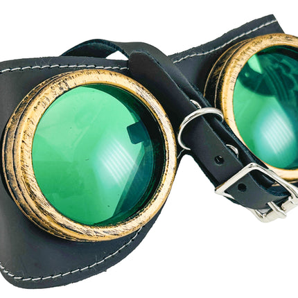 G506LAT   LATIGO BROWN  HORSE GENUINE LEATHER WELDING STEAMPUNK GOGGLES