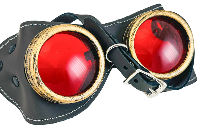 G506LAT   LATIGO BROWN  HORSE GENUINE LEATHER WELDING STEAMPUNK GOGGLES