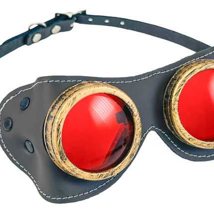 G506LAT   LATIGO BROWN  HORSE GENUINE LEATHER WELDING STEAMPUNK GOGGLES