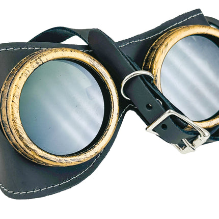 G506LAT   LATIGO BROWN  HORSE GENUINE LEATHER WELDING STEAMPUNK GOGGLES