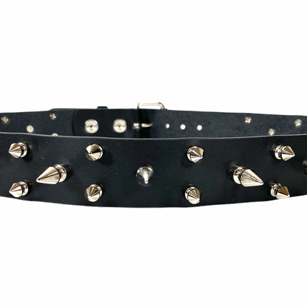 BT152 BLACK LEATHER SPIKE BELT