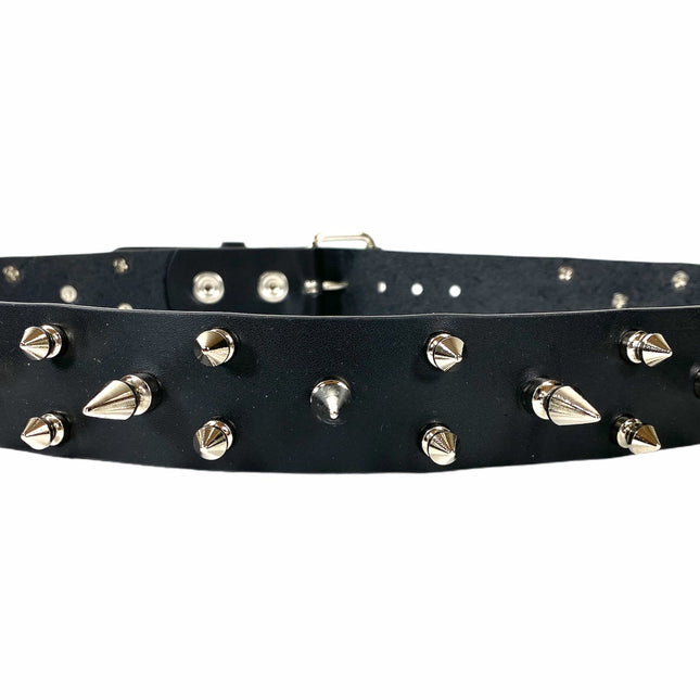 BT152 BLACK LEATHER SPIKE BELT
