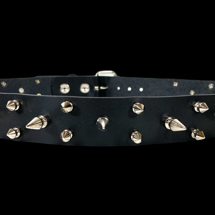 BT152 BLACK LEATHER SPIKE BELT