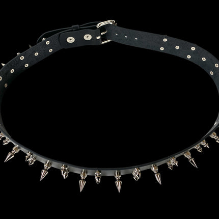 BT152 BLACK LEATHER SPIKE BELT
