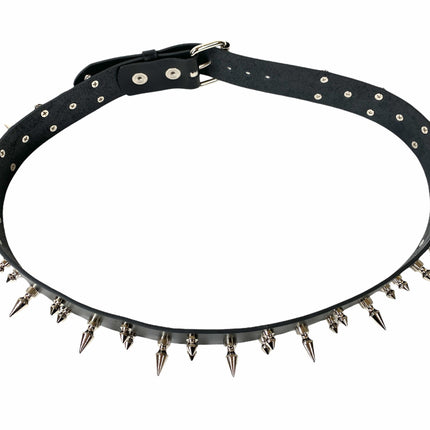 BT152 BLACK LEATHER SPIKE BELT