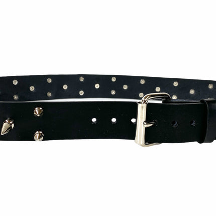 BT152 BLACK LEATHER SPIKE BELT