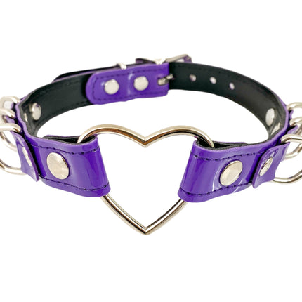 FC365NEON NEON COLORS HEART D RING CHOKER 3/4" WIDE