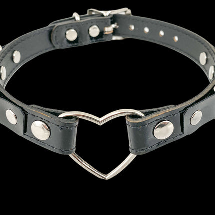 FC365 PATENT PATENT COLORS HEART D RING CHOKER
