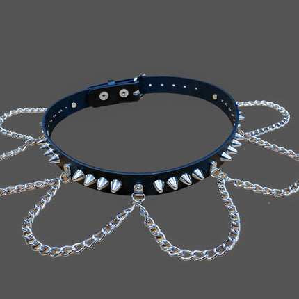 BT571 3/4" WIDE UK77 STUDDED BELT WITH CHAIN