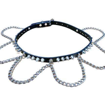 BT571 3/4" WIDE UK77 STUDDED BELT WITH CHAIN