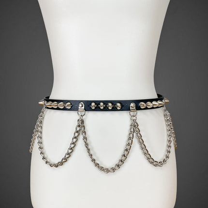 BT571 3/4" WIDE UK77 STUDDED BELT WITH CHAIN