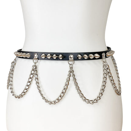 BT571 3/4" WIDE UK77 STUDDED BELT WITH CHAIN