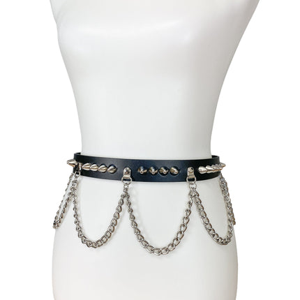 BT570 STUDDED BELT WITH CHAIN