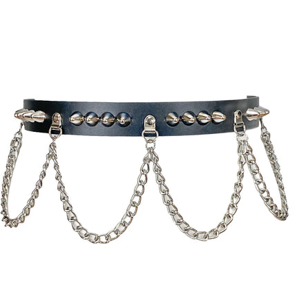 BT570 STUDDED BELT WITH CHAIN