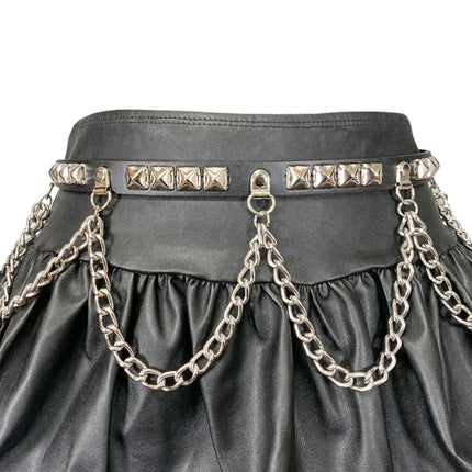BT572 3/4" WIDE 1/2" PYRAMID STUDDED BELT WITH CHAIN