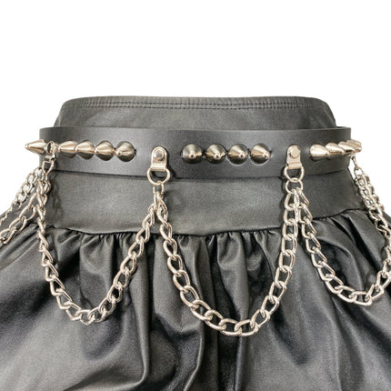 BT570 STUDDED BELT WITH CHAIN