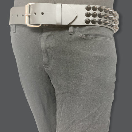 BT153-BS  BLACK UK77 CONEHEAD STUD BELT