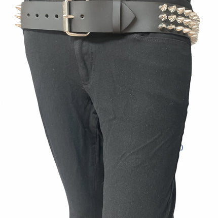 BT153  UK77 TALL CONE STUDDED FUNK LOGO SNAP LEATHER BELT * BEST SELLER
