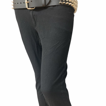 BT153  UK77 TALL CONE STUDDED FUNK LOGO SNAP LEATHER BELT * BEST SELLER
