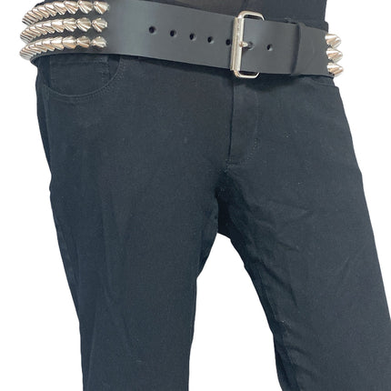 BT153  UK77 TALL CONE STUDDED FUNK LOGO SNAP LEATHER BELT * BEST SELLER