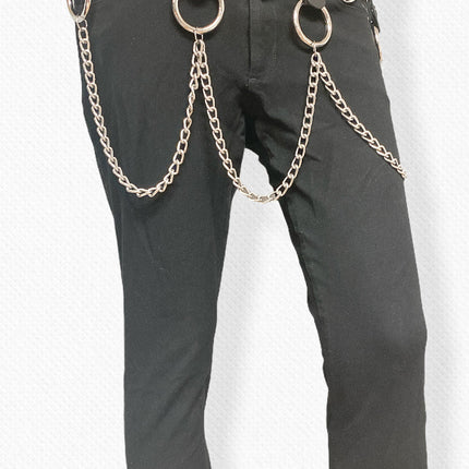 BT587 1 3/4" BONDAGE BELT WITH REMOVABLE RING AND CHAIN