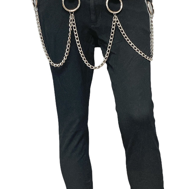 BT587 1 3/4" BONDAGE BELT WITH REMOVABLE RING AND CHAIN