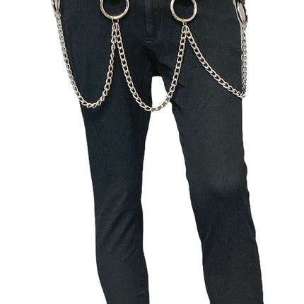 BT587 1 3/4" BONDAGE BELT WITH REMOVABLE RING AND CHAIN