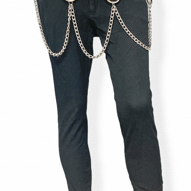 BT587 1 3/4" BONDAGE BELT WITH REMOVABLE RING AND CHAIN