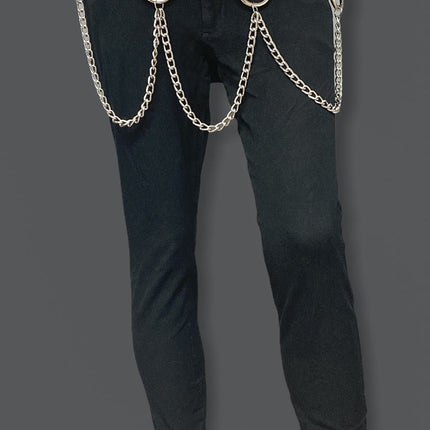 BT587 1 3/4" BONDAGE BELT WITH REMOVABLE RING AND CHAIN