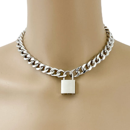 FC948SQ CUBAN CHAIN PADLOCK NECKLACE