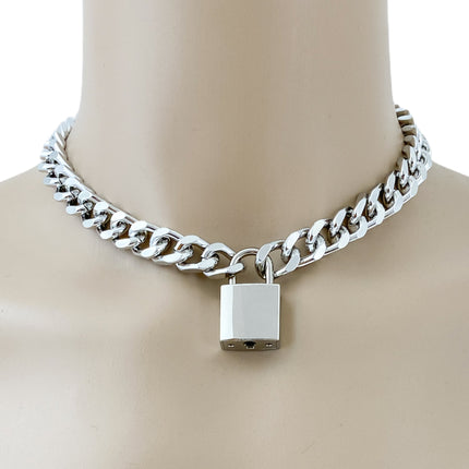 FC948SQ CUBAN CHAIN PADLOCK NECKLACE