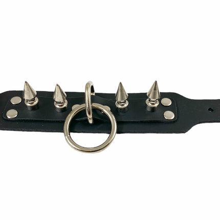 BC322M  1" SPIKE  BUCKLE BRACELET WITH 1" TREE SPIKE AND RING