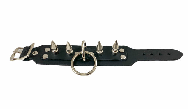 BC322M  1" SPIKE  BUCKLE BRACELET WITH 1" TREE SPIKE AND RING