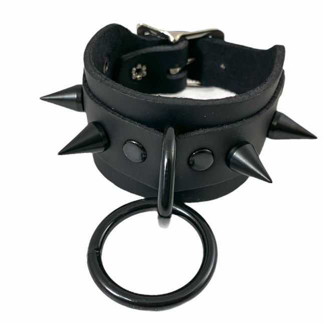 BC322SC CONE SPIKE  BUCKLE BRACELET WITH 1/2" TREE SPIKE AND RING