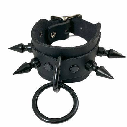 BC322M  1" SPIKE  BUCKLE BRACELET WITH 1" TREE SPIKE AND RING