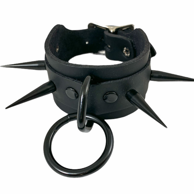 BC322T NAIL SPIKE BUCKLE BRACELET WITH 1/2" TREE SPIKE AND RING
