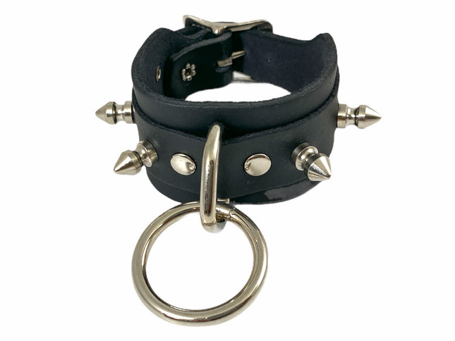 BC322S  1/2" SPIKE BUCKLE BRACELET WITH 1/2" TREE SPIKE AND RING