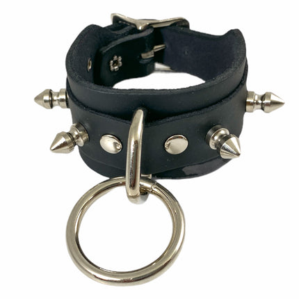 BC322S  1/2" SPIKE BUCKLE BRACELET WITH 1/2" TREE SPIKE AND RING
