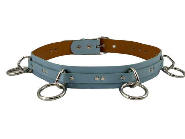 BT562M VEGAN  LARGE O RING STRAPPED BONDAGE BELT
