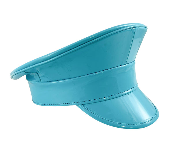 HT200 NEON PATENT RAVE CAPTAIN POLICE HAT