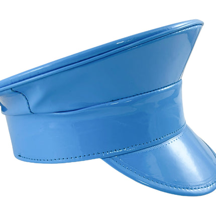 HT200 NEON PATENT RAVE CAPTAIN POLICE HAT