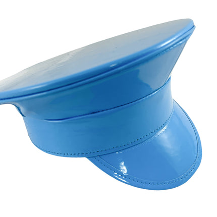HT200 NEON PATENT RAVE CAPTAIN POLICE HAT