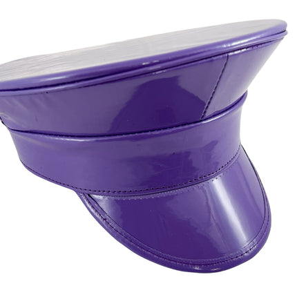HT200 NEON PATENT RAVE CAPTAIN POLICE HAT